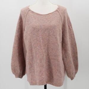 Aritzia Wilfred Chapais Sweater Balloon Puff Sleeves Wool Mohair Pink Size Large